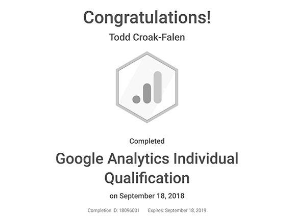 Google Analytics certificate